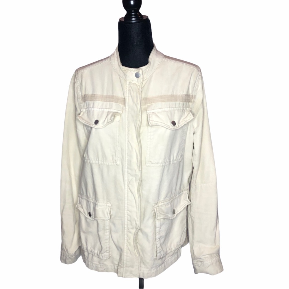 Free People Rumpled Distressed Army Jacket